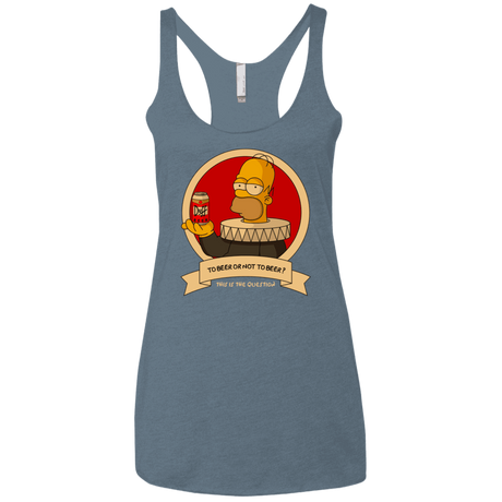 T-Shirts Indigo / X-Small To Beer or not to Beer Women's Triblend Racerback Tank