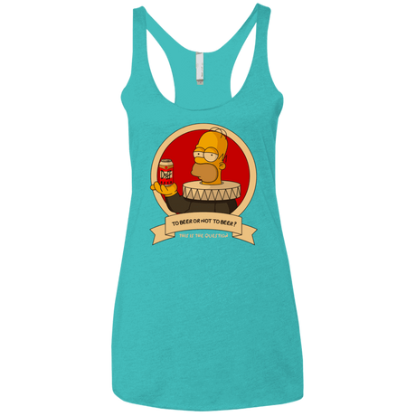 T-Shirts Tahiti Blue / X-Small To Beer or not to Beer Women's Triblend Racerback Tank