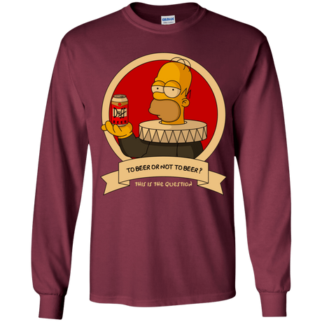T-Shirts Maroon / YS To Beer or not to Beer Youth Long Sleeve T-Shirt