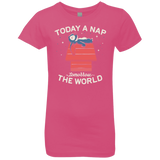 T-Shirts Hot Pink / YXS Today a Nap Tomorrow the World Girls Premium T-Shirt
