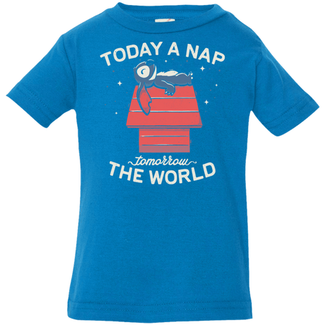 T-Shirts Cobalt / 6 Months Today a Nap Tomorrow the World Infant Premium T-Shirt