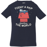 T-Shirts Navy / 6 Months Today a Nap Tomorrow the World Infant Premium T-Shirt