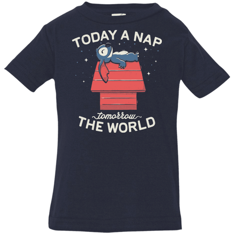 T-Shirts Navy / 6 Months Today a Nap Tomorrow the World Infant Premium T-Shirt