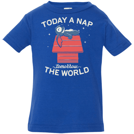 T-Shirts Royal / 6 Months Today a Nap Tomorrow the World Infant Premium T-Shirt