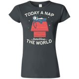 T-Shirts Charcoal / S Today a Nap Tomorrow the World Junior Slimmer-Fit T-Shirt