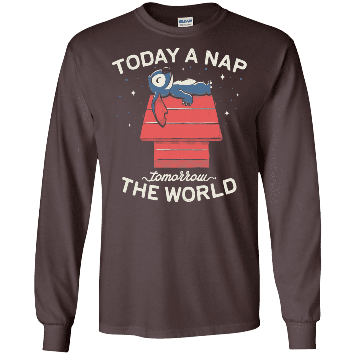 T-Shirts Dark Chocolate / S Today a Nap Tomorrow the World Men's Long Sleeve T-Shirt