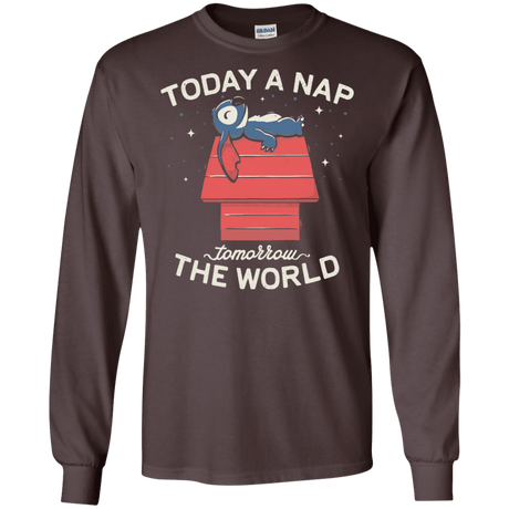 T-Shirts Dark Chocolate / S Today a Nap Tomorrow the World Men's Long Sleeve T-Shirt