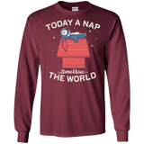 T-Shirts Maroon / S Today a Nap Tomorrow the World Men's Long Sleeve T-Shirt