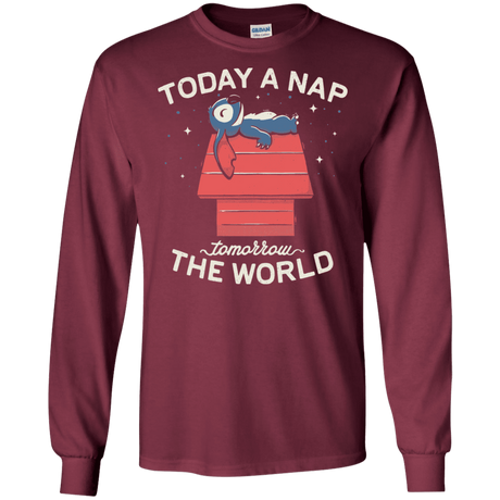 T-Shirts Maroon / S Today a Nap Tomorrow the World Men's Long Sleeve T-Shirt