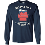 T-Shirts Navy / S Today a Nap Tomorrow the World Men's Long Sleeve T-Shirt