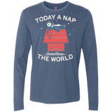 T-Shirts Indigo / S Today a Nap Tomorrow the World Men's Premium Long Sleeve