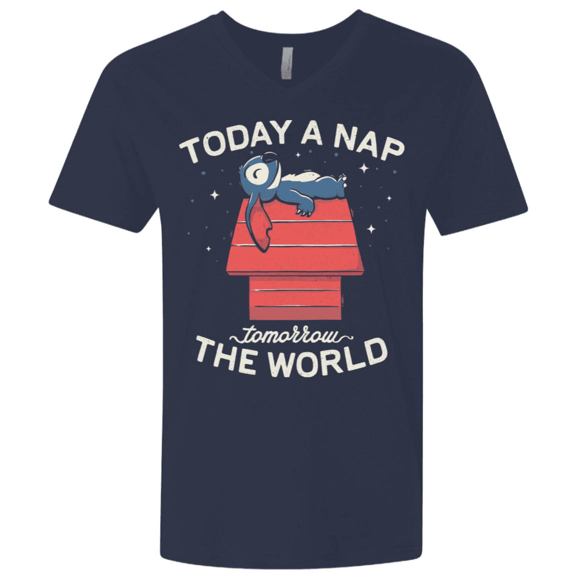 T-Shirts Midnight Navy / X-Small Today a Nap Tomorrow the World Men's Premium V-Neck