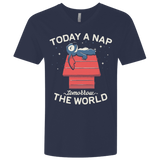 T-Shirts Midnight Navy / X-Small Today a Nap Tomorrow the World Men's Premium V-Neck