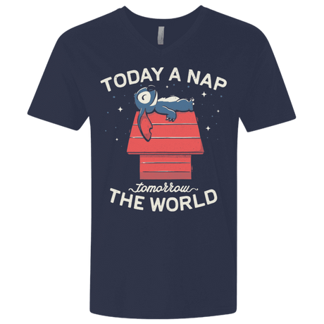 T-Shirts Midnight Navy / X-Small Today a Nap Tomorrow the World Men's Premium V-Neck