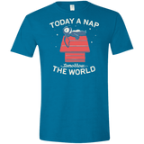 T-Shirts Antique Sapphire / S Today a Nap Tomorrow the World Men's Semi-Fitted Softstyle