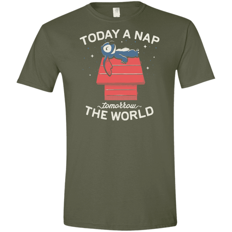 T-Shirts Military Green / S Today a Nap Tomorrow the World Men's Semi-Fitted Softstyle