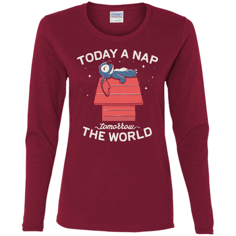 T-Shirts Cardinal / S Today a Nap Tomorrow the World Women's Long Sleeve T-Shirt