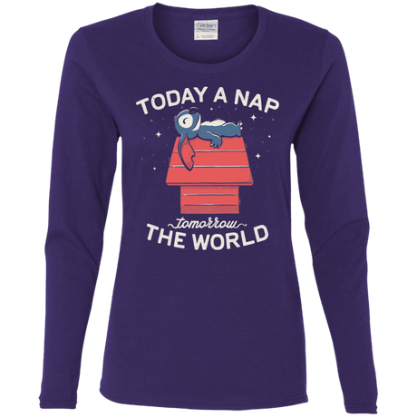 T-Shirts Purple / S Today a Nap Tomorrow the World Women's Long Sleeve T-Shirt