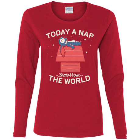 T-Shirts Red / S Today a Nap Tomorrow the World Women's Long Sleeve T-Shirt