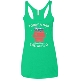 T-Shirts Envy / X-Small Today a Nap Tomorrow the World Women's Triblend Racerback Tank