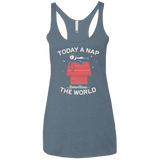 T-Shirts Indigo / X-Small Today a Nap Tomorrow the World Women's Triblend Racerback Tank