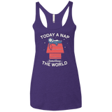 T-Shirts Purple Rush / X-Small Today a Nap Tomorrow the World Women's Triblend Racerback Tank