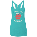 T-Shirts Tahiti Blue / X-Small Today a Nap Tomorrow the World Women's Triblend Racerback Tank