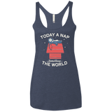 T-Shirts Vintage Navy / X-Small Today a Nap Tomorrow the World Women's Triblend Racerback Tank