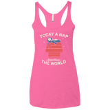 T-Shirts Vintage Pink / X-Small Today a Nap Tomorrow the World Women's Triblend Racerback Tank