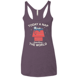 T-Shirts Vintage Purple / X-Small Today a Nap Tomorrow the World Women's Triblend Racerback Tank