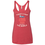 T-Shirts Vintage Red / X-Small Today a Nap Tomorrow the World Women's Triblend Racerback Tank