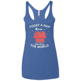 T-Shirts Vintage Royal / X-Small Today a Nap Tomorrow the World Women's Triblend Racerback Tank