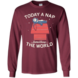 T-Shirts Maroon / YS Today a Nap Tomorrow the World Youth Long Sleeve T-Shirt
