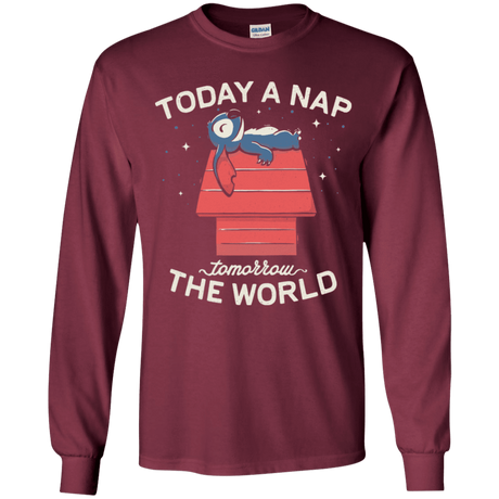 T-Shirts Maroon / YS Today a Nap Tomorrow the World Youth Long Sleeve T-Shirt