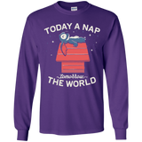 T-Shirts Purple / YS Today a Nap Tomorrow the World Youth Long Sleeve T-Shirt