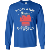 T-Shirts Royal / YS Today a Nap Tomorrow the World Youth Long Sleeve T-Shirt