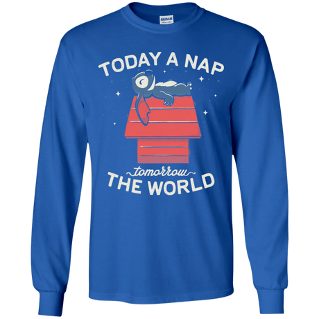 T-Shirts Royal / YS Today a Nap Tomorrow the World Youth Long Sleeve T-Shirt
