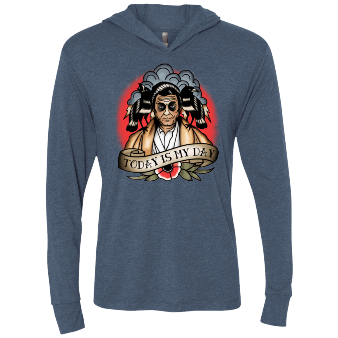 T-Shirts Indigo / X-Small Today Is My Day Triblend Long Sleeve Hoodie Tee