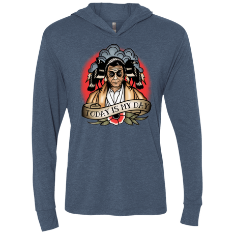 T-Shirts Indigo / X-Small Today Is My Day Triblend Long Sleeve Hoodie Tee