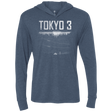 T-Shirts Indigo / X-Small Tokyo 3 Triblend Long Sleeve Hoodie Tee