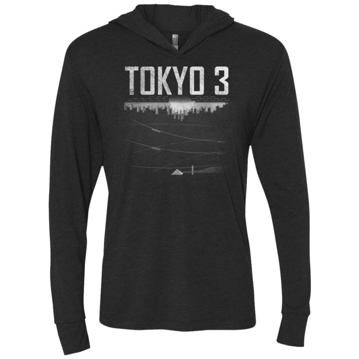 T-Shirts Vintage Black / X-Small Tokyo 3 Triblend Long Sleeve Hoodie Tee