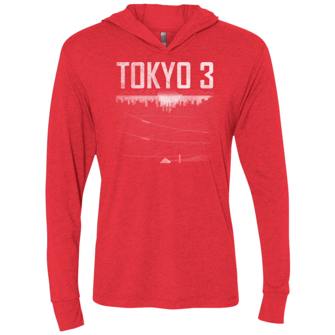 T-Shirts Vintage Red / X-Small Tokyo 3 Triblend Long Sleeve Hoodie Tee