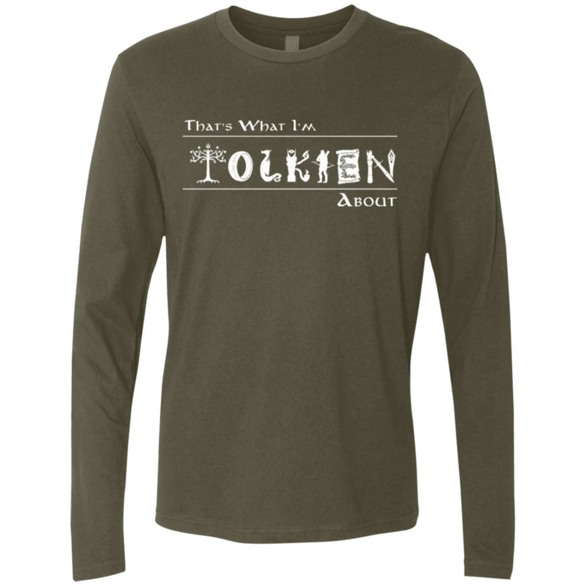 T-Shirts Military Green / Small Tolkien About Men's Premium Long Sleeve