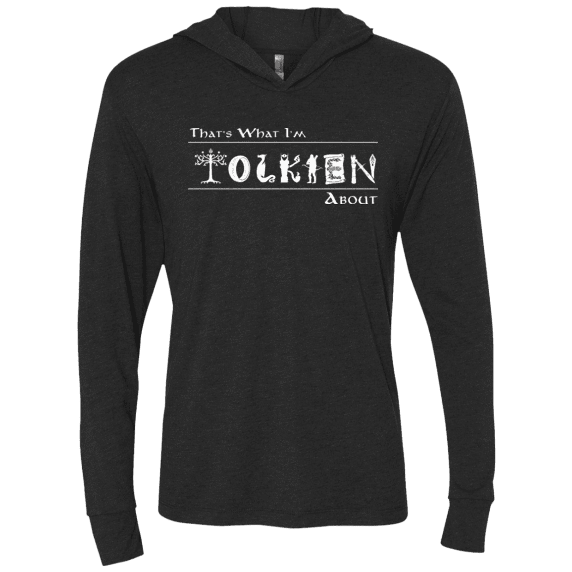 T-Shirts Vintage Black / X-Small Tolkien About Triblend Long Sleeve Hoodie Tee