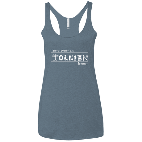T-Shirts Indigo / X-Small Tolkien About Women's Triblend Racerback Tank