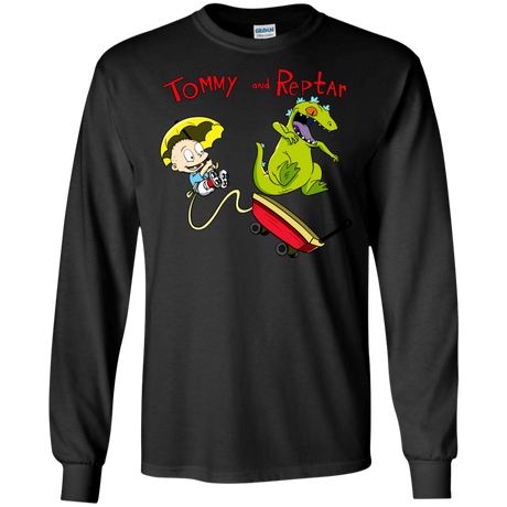 T-Shirts Black / S Tommy and Reptar Men's Long Sleeve T-Shirt