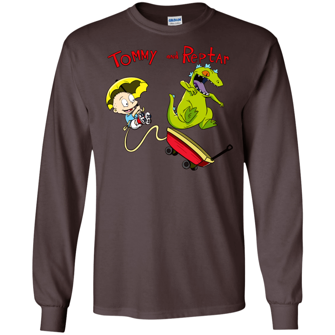 T-Shirts Dark Chocolate / S Tommy and Reptar Men's Long Sleeve T-Shirt