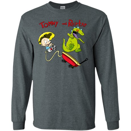 T-Shirts Dark Heather / S Tommy and Reptar Men's Long Sleeve T-Shirt