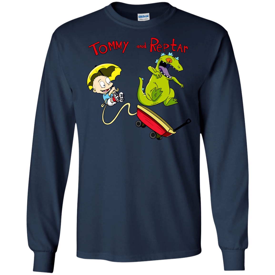 T-Shirts Navy / S Tommy and Reptar Men's Long Sleeve T-Shirt