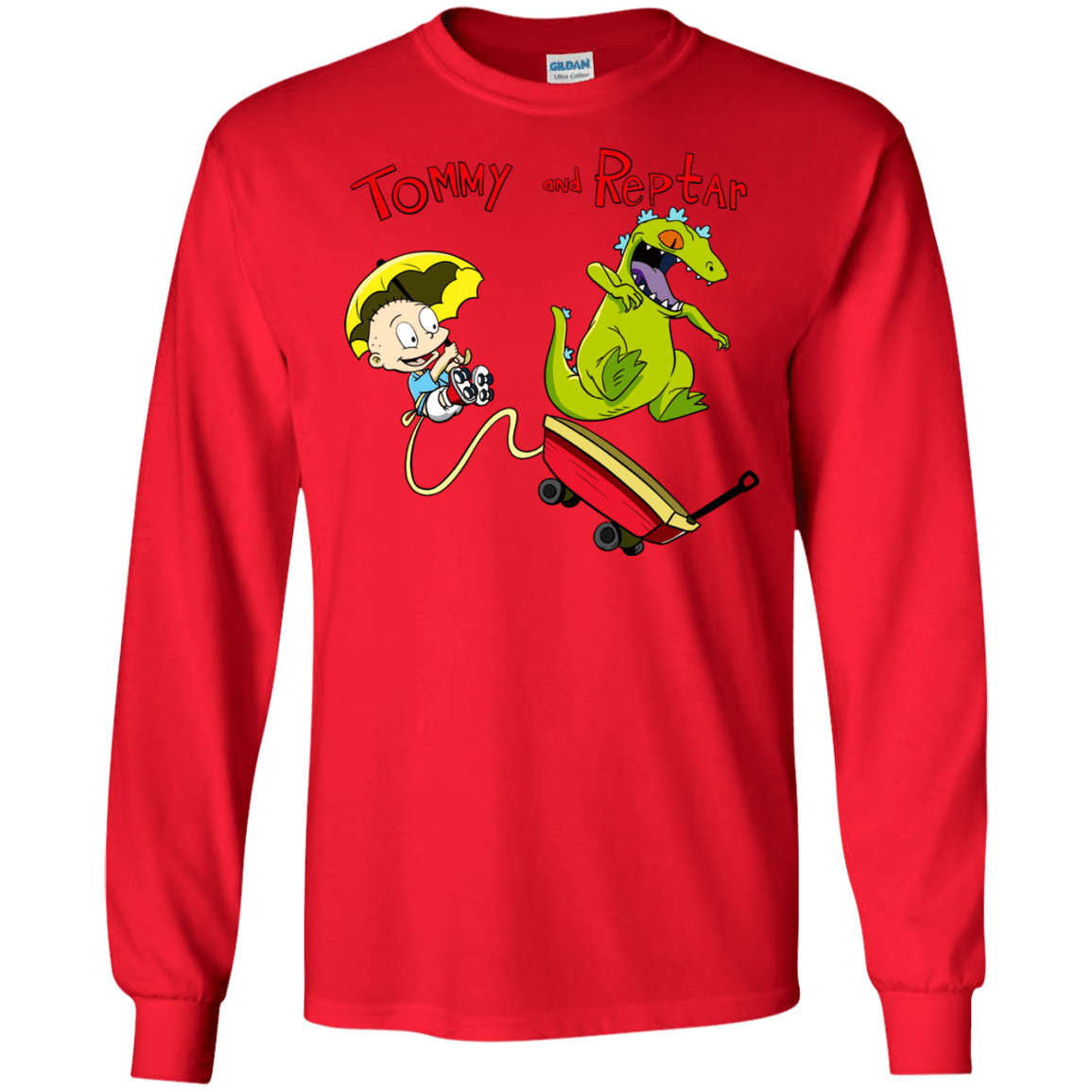 T-Shirts Red / S Tommy and Reptar Men's Long Sleeve T-Shirt